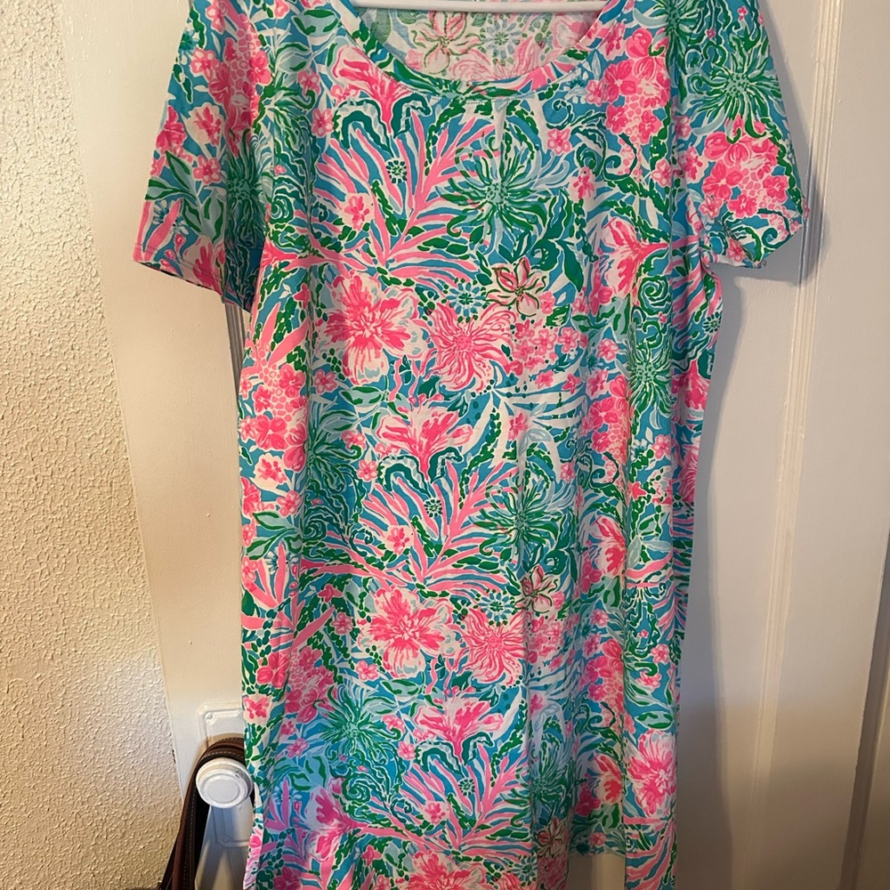 Lilly Pulitzer Pink, Green & Blue Floral Mini Dress